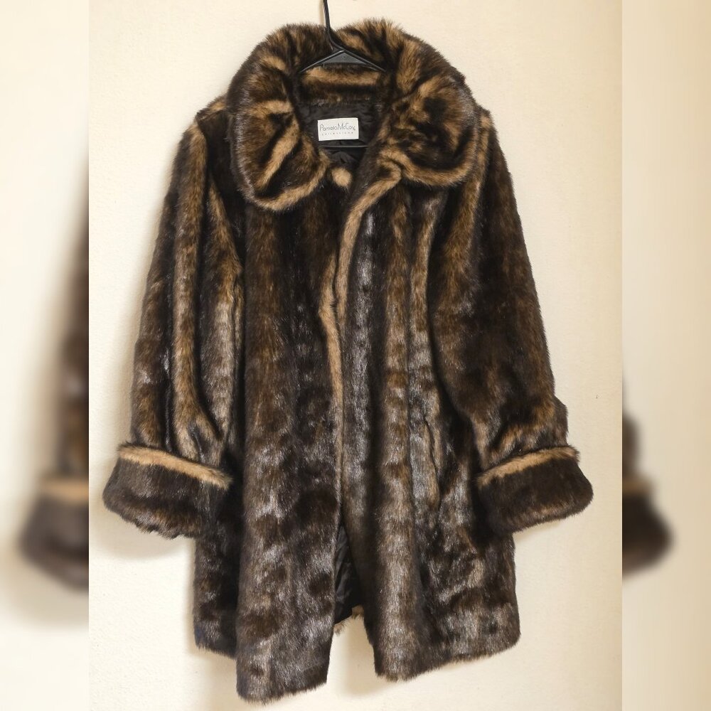 Pamela mccoy vintage faux fur coat - L